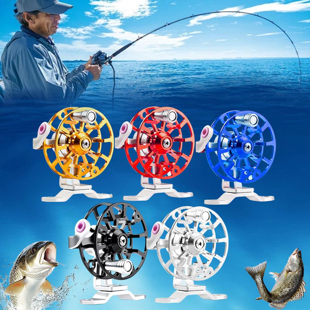 Ice Fishing Reel - بكرة صيد معدنية صغيرة محمولة، بكرة